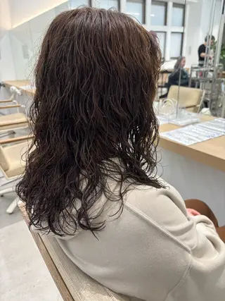 セミロング パーマ ayaka #パーマ#アレンジのヘアスタイル
