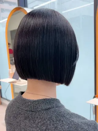 ミディアム カラー ボブ/縮毛矯正 jionのヘアスタイル