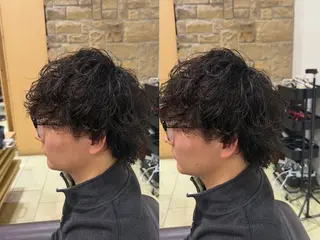 ミディアム パーマ メンズ シャドウパーマ/ピン パーマ/だいじゅのヘアスタイル