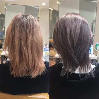 ミディアム カラー 頭から整える美容師 松田のヘアスタイル