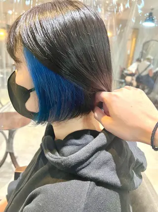 ミディアム カラー ヘアアレンジ 🌈インナーカラー ‘ショウマ’🌈のヘアスタイル