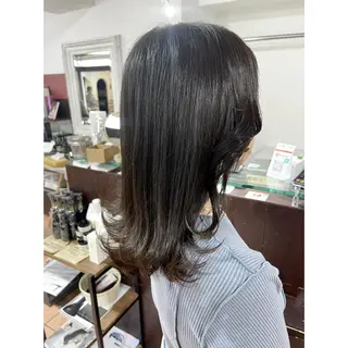 セミロング カラー パーマ ヘアアレンジ 🦋エクステ/透明感 カラー🦋宮川莉央のヘアスタイル