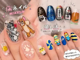 ネイル 痛ネイル🩶推し活 🤍店長sagawaのネイルデザイン