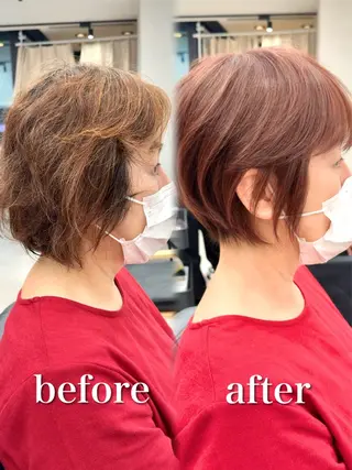 ショート カラー ⭐️ショート/ボブ/ 艶カラー/りょうがのヘアスタイル