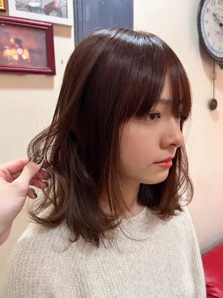 セミロング カラー 韓国スタイル🫧 サーシャのヘアスタイル