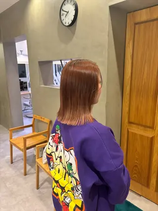 ミディアム エルロン 栢原のヘアスタイル