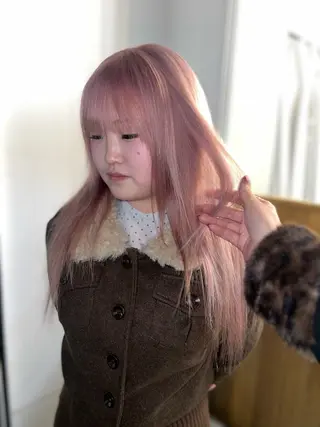 ミディアム カラー 岡山ハイトーン・ ルーツカラー/こもものヘアスタイル