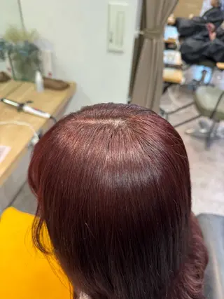 ミディアム カラー 縮毛矯正/エクステ /艶カラー/ヘアメのヘアスタイル