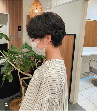 ショート カラー パーマ 🍃服部 雅哉🍃銀座◎のヘアスタイル