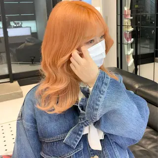 ミディアム カラー ハッシュカット/ハイ トーン/MANAMIのヘアスタイル
