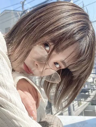 ショート 透け感×顔まわり デザイン✂︎吉田のヘアスタイル