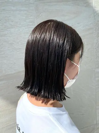 ミディアム カラー 中川 茜里のヘアスタイル