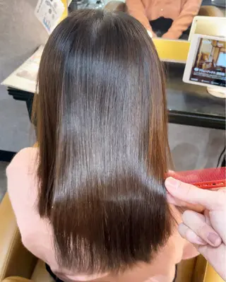 セミロング パーマ 縮毛矯正/ ✨艶髪/芦川優磨のヘアスタイル