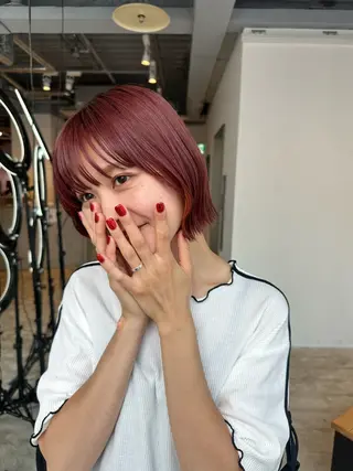 ショート 🌷モア 🌷暖色カラー・ボブのヘアスタイル