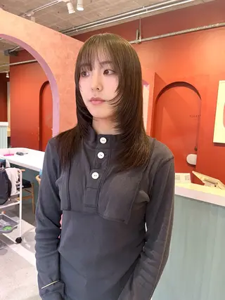 カラー レイヤーカット🍏 オリーブ/ののかのヘアスタイル