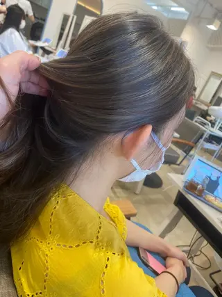 ロング カラー 饒平名 知也のヘアスタイル