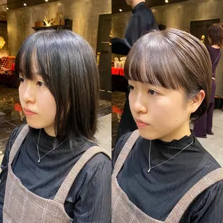 ショート カラー 透明感カラー🌿 グレージュ🐺陽介のヘアスタイル