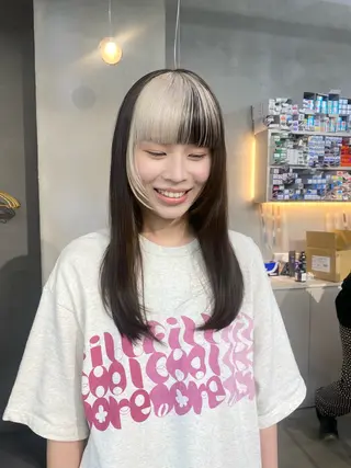 セミロング カラー 前橋 姫奈のヘアスタイル
