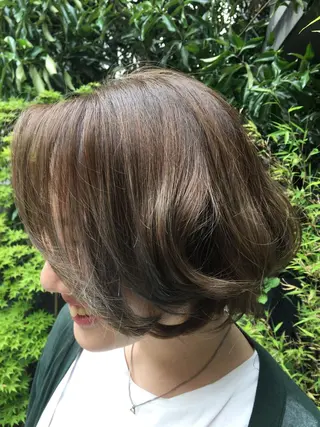 ミディアム カラー デジタルパーマ💫/ 似合わせカット✂️のヘアスタイル