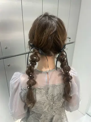 ロング ヘアアレンジ ヘアセット🎀耳つぼ 👂💎MONAMIのヘアスタイル