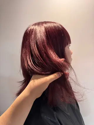ミディアム ハイトーン/パーマ 大名 sakiのヘアスタイル