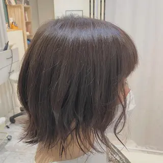 ミディアム カラー 酸性ストレート/ブリ ーチなしWカラー河本のヘアスタイル