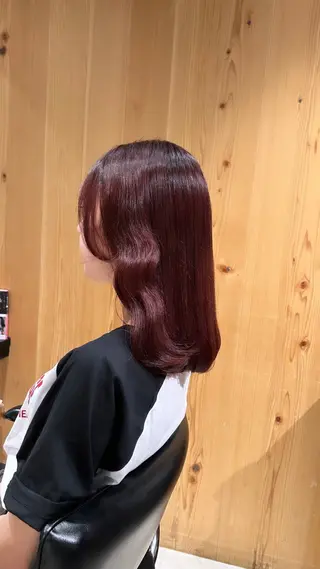 ミディアム カラー スキバサミを使わない カット🌼唯🌼のヘアスタイル