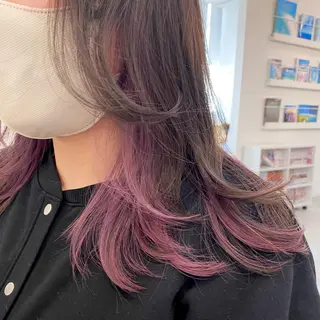セミロング akina＊ブリーチ ♡トレンドヘアのヘアスタイル