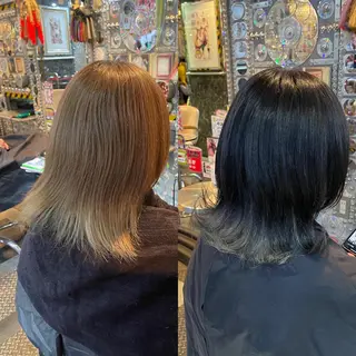 ミディアム カラー ヘアアレンジ 🌈派手髪エクステ ブレイズ🌈ひろとのヘアスタイル