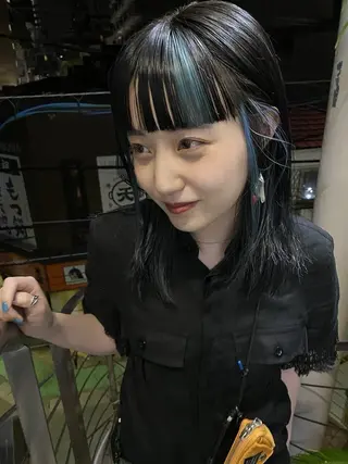 ミディアム カラー パーマ qiie/ワンカラー メンズカット/カラーのヘアスタイル