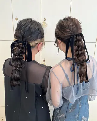 セミロング ヘアアレンジ サソウ ユリエ🥥のヘアスタイル