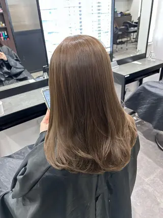 ロング カラー パーマ ヘアアレンジ メンズ キッズ ブリーチなしカラー/ ブラウン/レイヤーのヘアスタイル