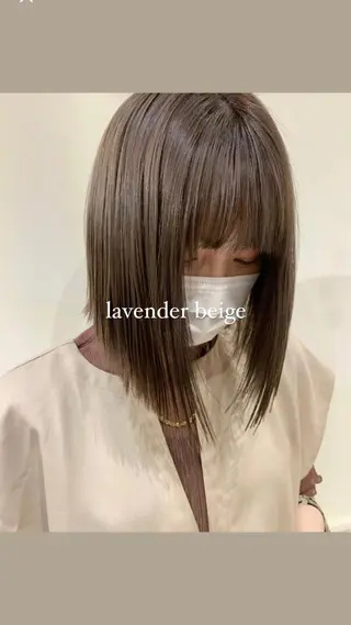 ミディアム 落合希 Olivebeigeのヘアスタイル