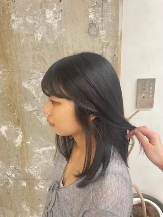 ミディアム カラー カラー&縮毛 kotojiのヘアスタイル