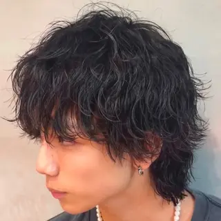 セミロング パーマ ヘアアレンジ メンズ fifth 石川 凪のヘアスタイル
