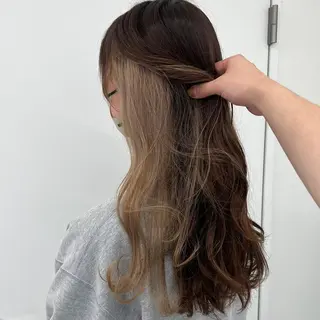 セミロング カラー ヘアアレンジ 🤍透明感カラー🤍 似合わせ🤍AINEのヘアスタイル