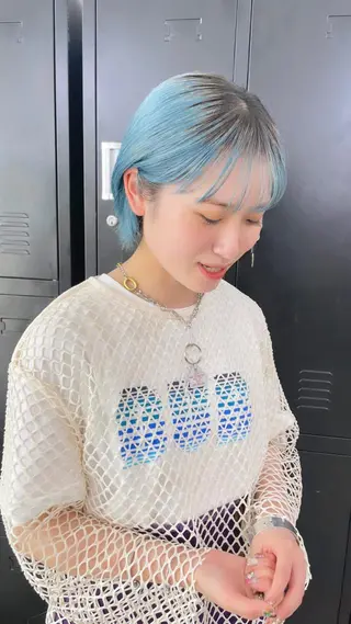 ショート カラー パーマ ヘアアレンジ メンズ キッズ ネイル マツエク・マツパ アイブロウ エビスザキレン／メン ズ／心斎橋🌳のヘアスタイル