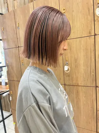 カラー 黒田瀬奈/ボブ まろやかベージュのヘアスタイル