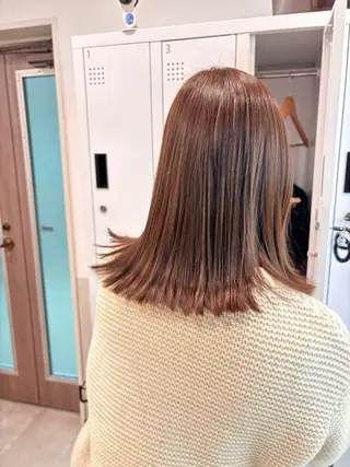 セミロング カラー 朝楽スタイル🌼 千晶のヘアスタイル