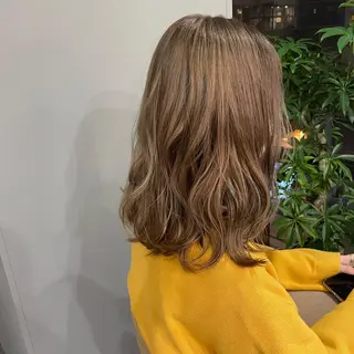 セミロング カラー exfa sakura🪞のヘアスタイル