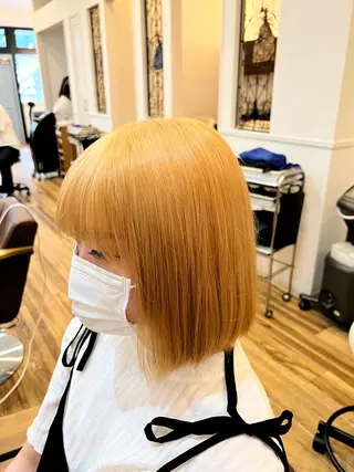 ミディアム カラー 🐰ハイトーンカラー 畠山 渡🐰のヘアスタイル