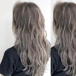ミディアム カラー JuNブリーチに 縮毛矯正するプロのヘアスタイル