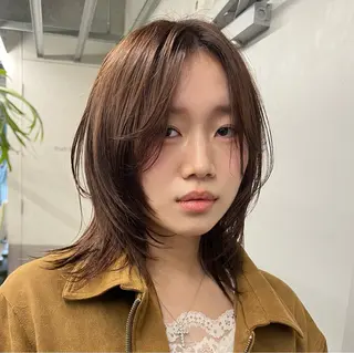 ミディアム カラー ハッシュカット カシマハヤトのヘアスタイル