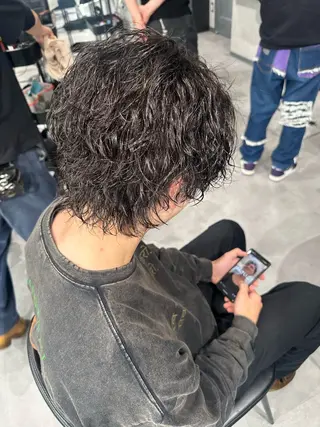 ミディアム パーマ ヘアアレンジ メンズ メンズヘア静岡 ✂︎Ryuheiのヘアスタイル