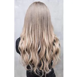 ロング カラー 編み込みエクステ/ ハイトーン りょすけのヘアスタイル