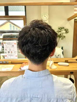 ショート パーマ メンズ 佐藤 悠生 メンズパーマ.カットのヘアスタイル