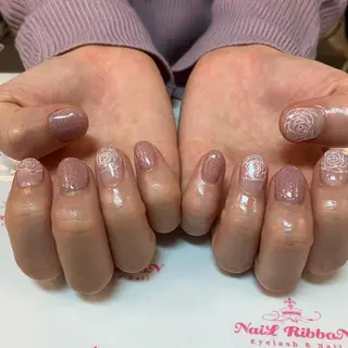ネイル ネイルリボン 受付スタッフのネイルデザイン