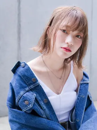 ミディアム ダブルカラー🤍 髪質改善／原島のヘアスタイル