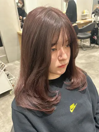 ミディアム カラー 韓国ヘア×レイヤー カット/上田丈也のヘアスタイル