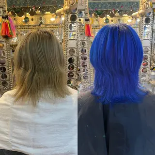 ミディアム カラー ヘアアレンジ メンズ 🌈派手髪エクステ ブレイズ🌈ひろとのヘアスタイル
